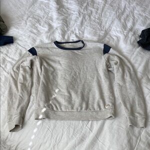 Marine Layer Gray Sweatshirt with Navy Trim